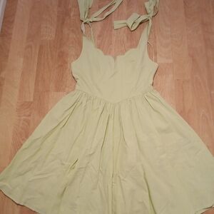 Mable Green Dress with Bow Straps